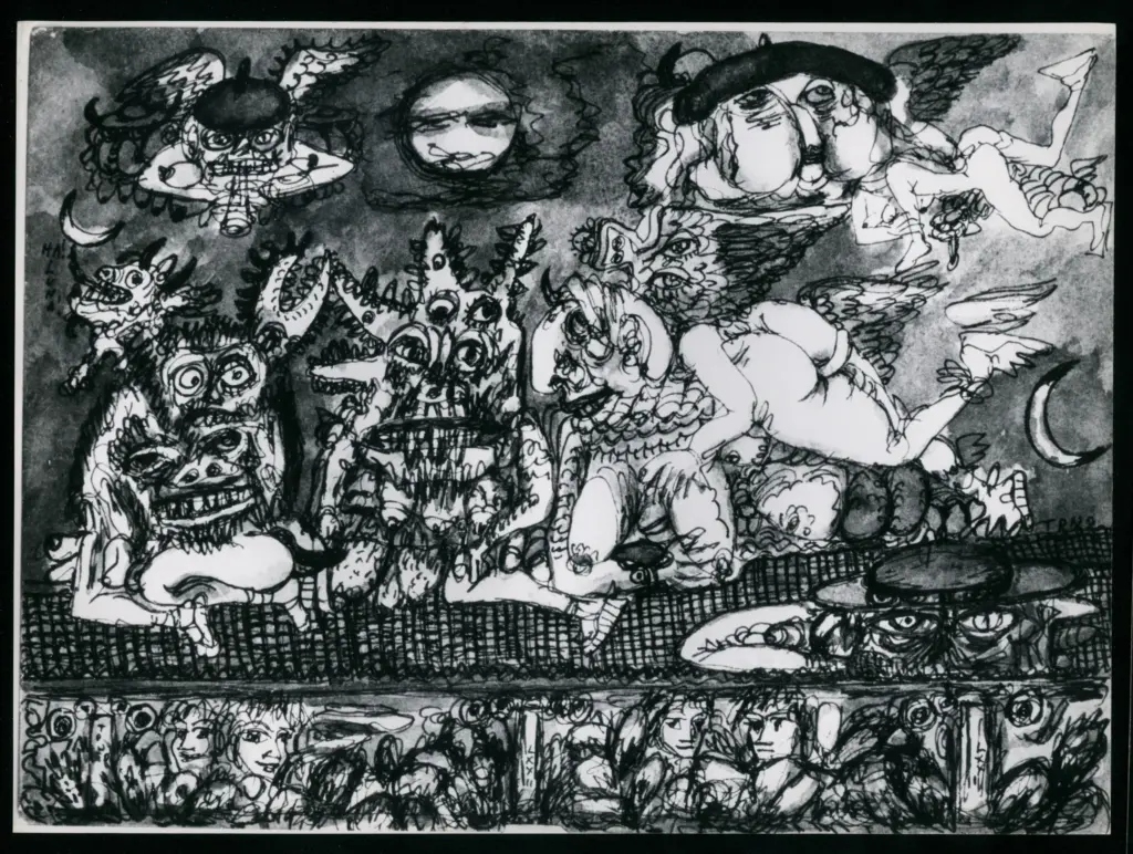 Anonimo , Zancanaro, Antonio - sec. XX - Composizione con figure , fronte