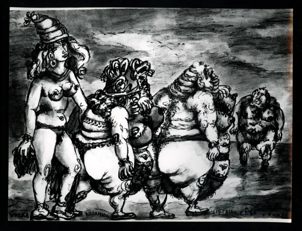 Anonimo , Zancanaro, Antonio - sec. XX - Tre figure , fronte