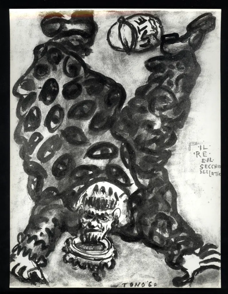 Anonimo , Zancanaro, Antonio - sec. XX - Il Re e il secchio del latte , fronte