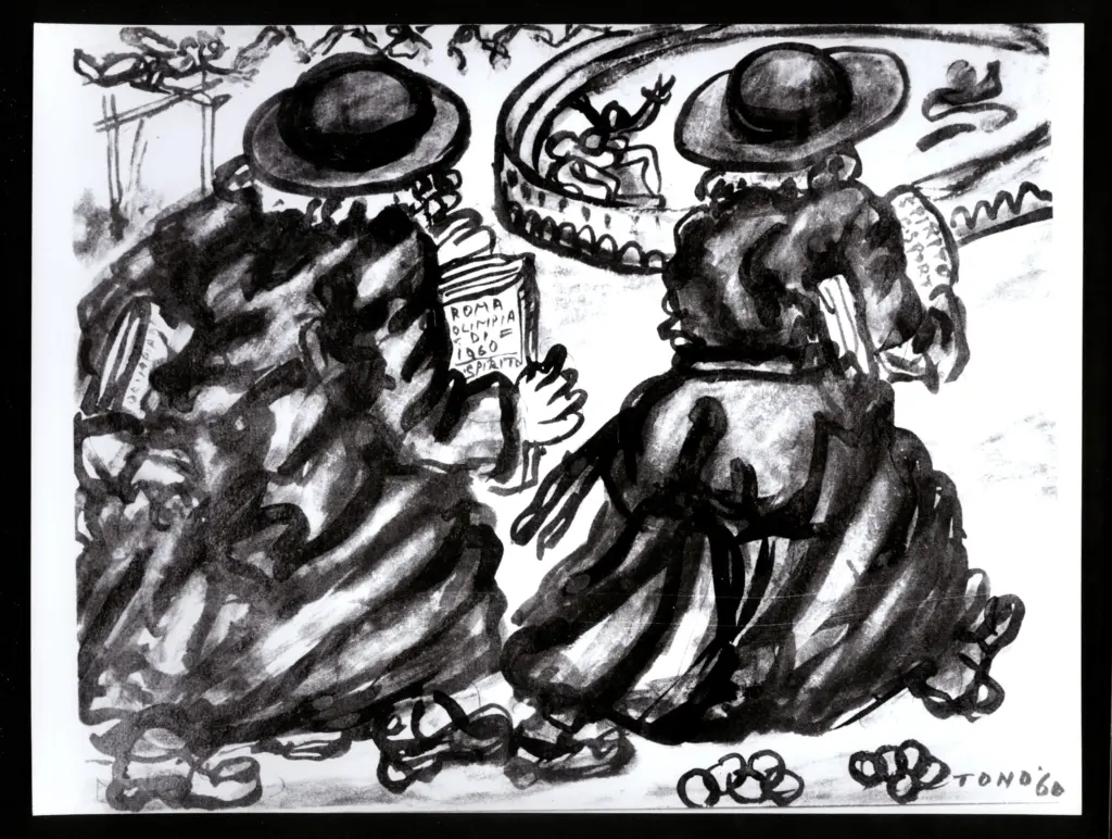 Anonimo , Zancanaro, Antonio - sec. XX - Due donne che camminano , fronte