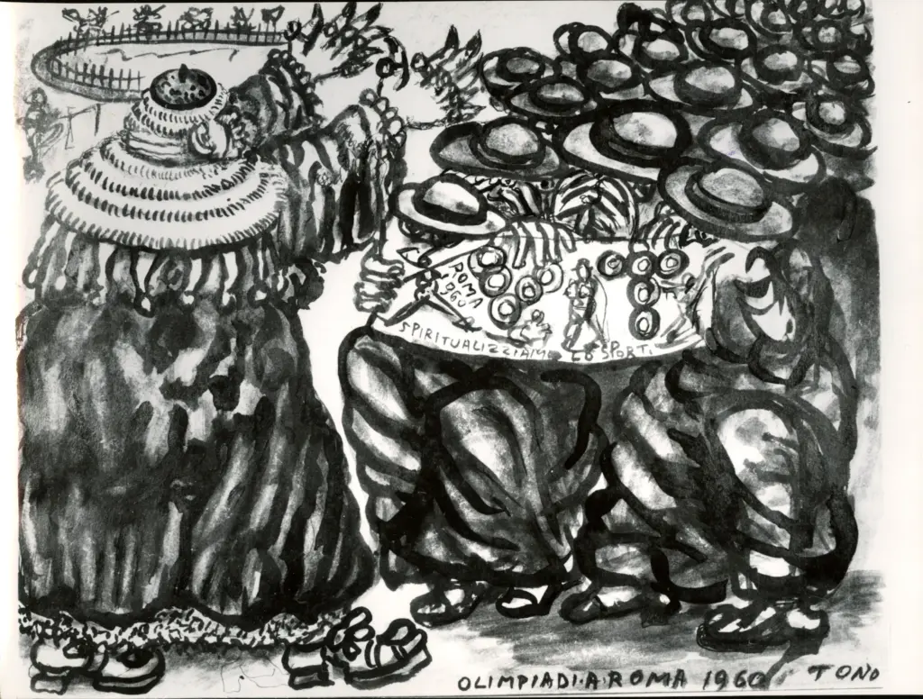 Anonimo , Zancanaro, Antonio - sec. XX - Olimpiadi a Roma , fronte