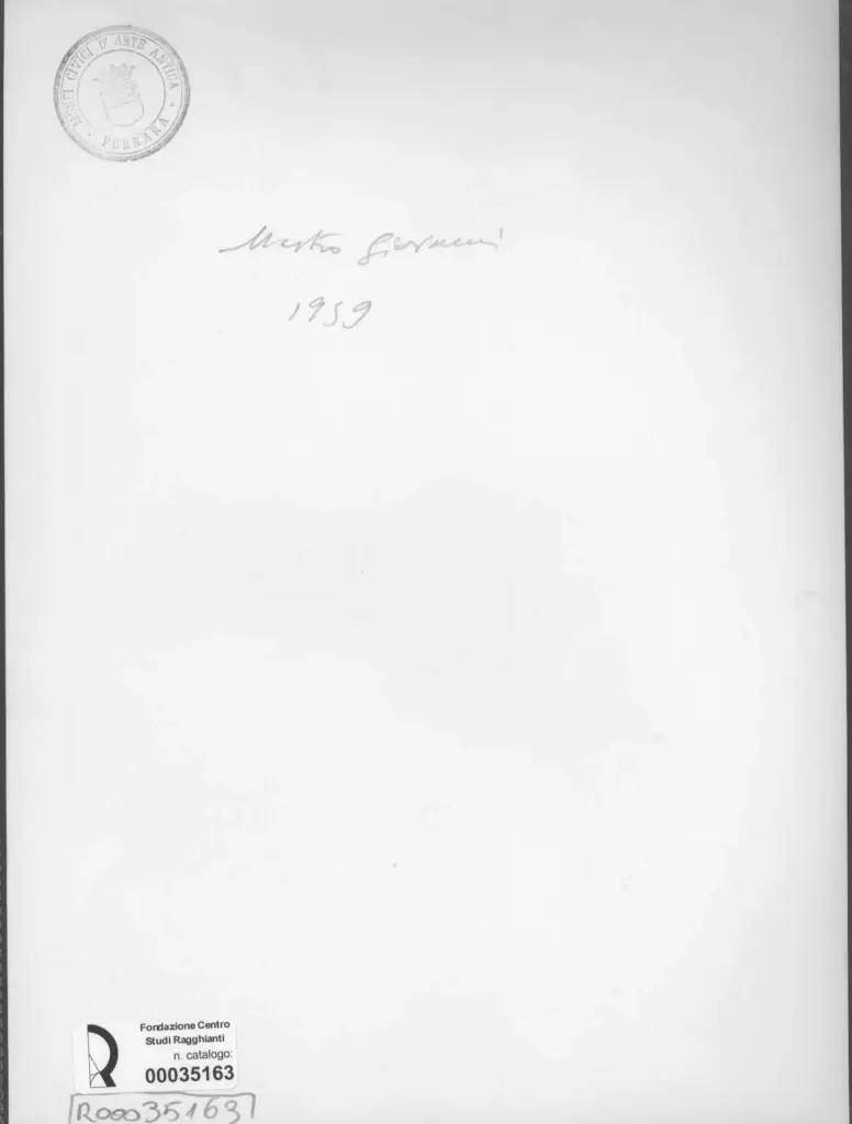 Anonimo , Zancanaro, Antonio - sec. XX - Maestro Giovanni , retro