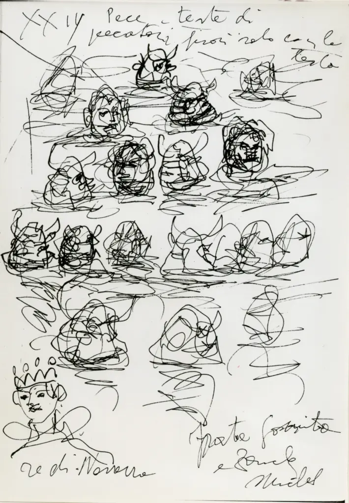 Universit&agrave; di Pisa. Dipartimento di Storia delle Arti , Zancanaro, Antonio - sec. XX - I barattieri - foglio 67 recto , fronte