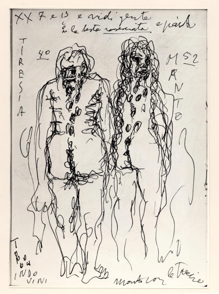 Università di Pisa. Dipartimento di Storia delle Arti , Zancanaro, Antonio - sec. XX - Tiresia e Manto - foglio 64 recto , fronte