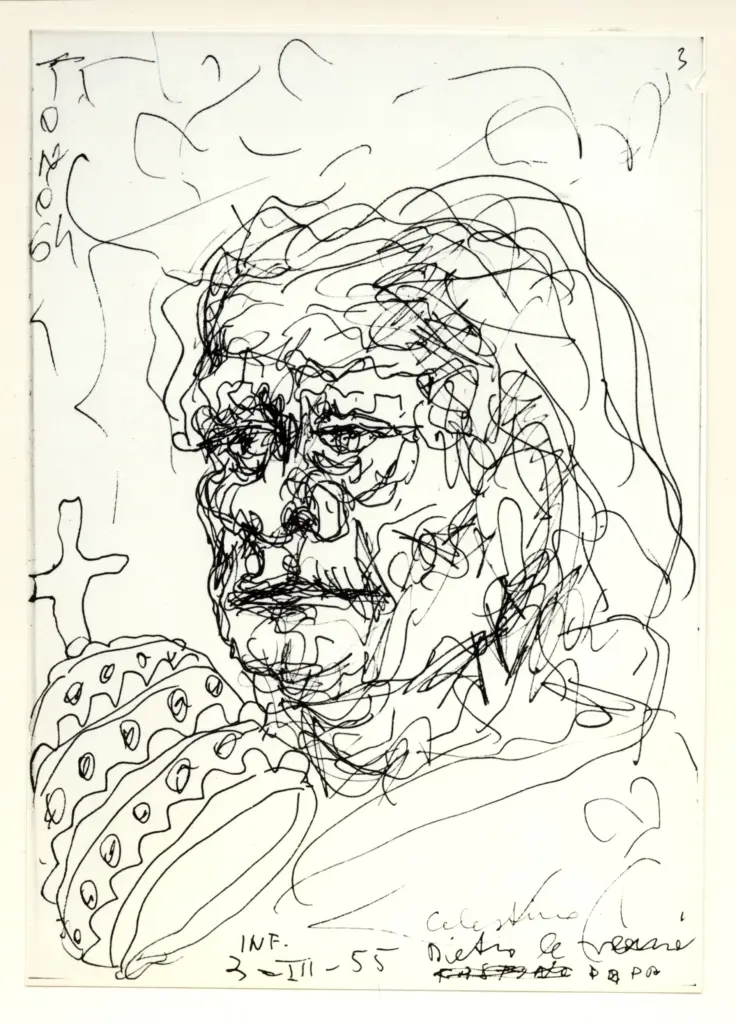 Universit&agrave; di Pisa. Dipartimento di Storia delle Arti , Zancanaro, Antonio - sec. XX - Celestino - foglio 47 recto , fronte