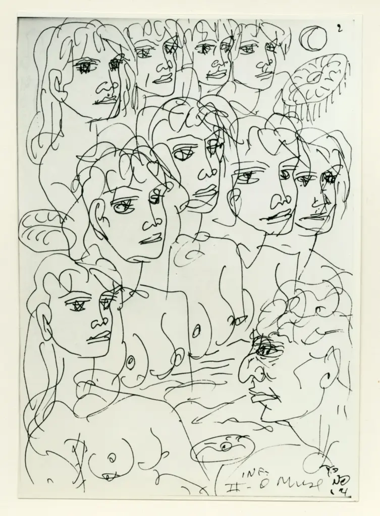 Universit&agrave; di Pisa. Dipartimento di Storia delle Arti , Zancanaro, Antonio - sec. XX - O Muse - foglio 46 recto , fronte