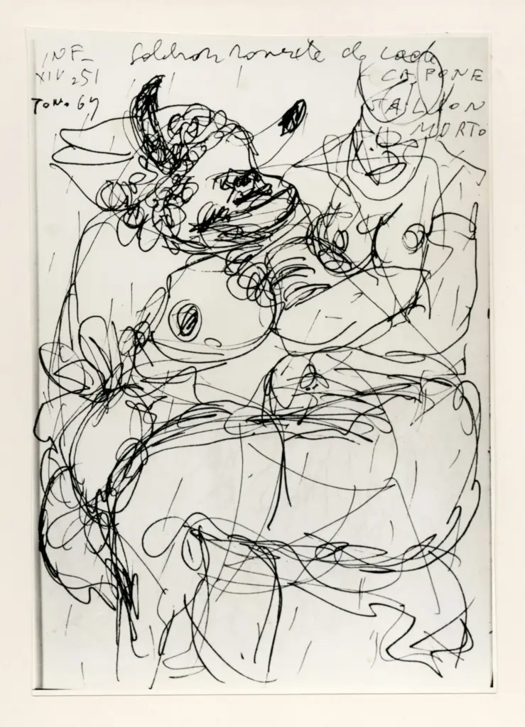 Università di Pisa. Dipartimento di Storia delle Arti , Zancanaro, Antonio - sec. XX - Capaneo - foglio 58 recto