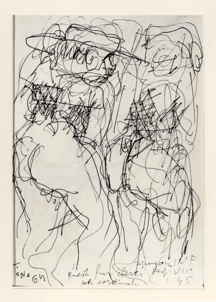 Universit&agrave; di Pisa. Dipartimento di Storia delle Arti , Zancanaro, Antonio - sec. XX - Questi fur cherci - foglio 55 recto , fronte