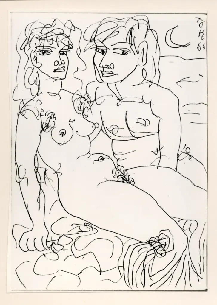 Universit&agrave; di Pisa. Dipartimento di Storia delle Arti , Zancanaro, Antonio - sec. XX - Paolo e Francesca - foglio 79 verso , fronte