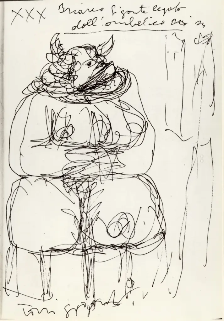 Universit&agrave; di Pisa. Dipartimento di Storia delle Arti , Zancanaro, Antonio - sec. XX - Briareo - foglio 74 recto , fronte