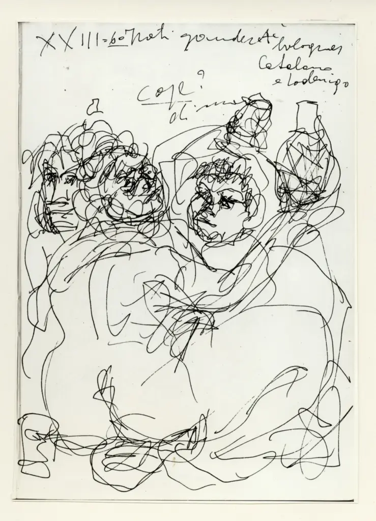 Universit&agrave; di Pisa. Dipartimento di Storia delle Arti , Zancanaro, Antonio - sec. XX - Frati gaudenti bolognesi - foglio 68 recto , fronte