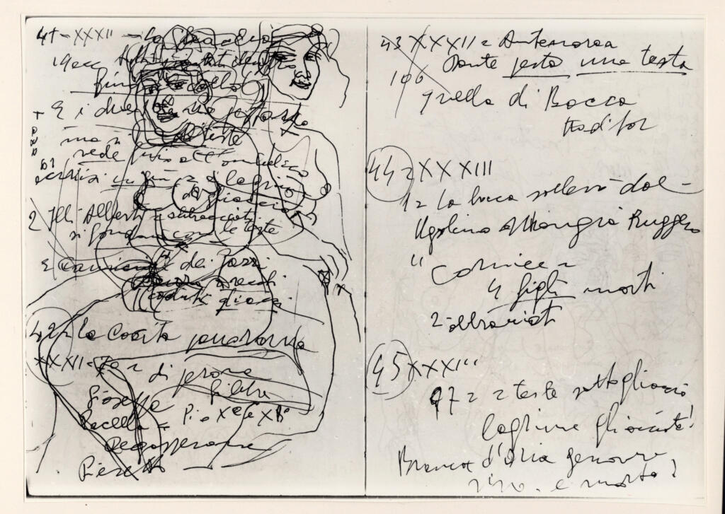Università di Pisa. Dipartimento di Storia delle Arti , Zancanaro, Antonio - sec. XX - Figure femminili - foglio 9 verso e foglio 10 recto , fronte