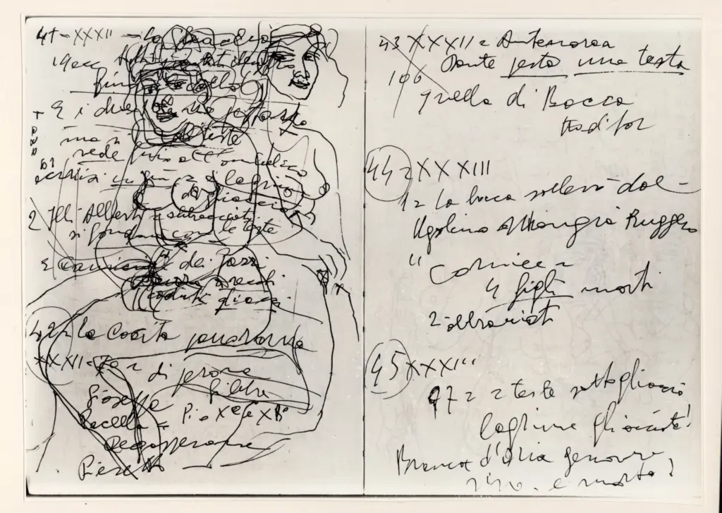 Universit&agrave; di Pisa. Dipartimento di Storia delle Arti , Zancanaro, Antonio - sec. XX - Figure femminili - foglio 9 verso e foglio 10 recto , fronte