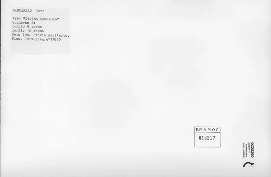 Universit&agrave; di Pisa. Dipartimento di Storia delle Arti , Zancanaro, Antonio - sec. XX - Figure femminili - foglio 9 verso e foglio 10 recto , retro