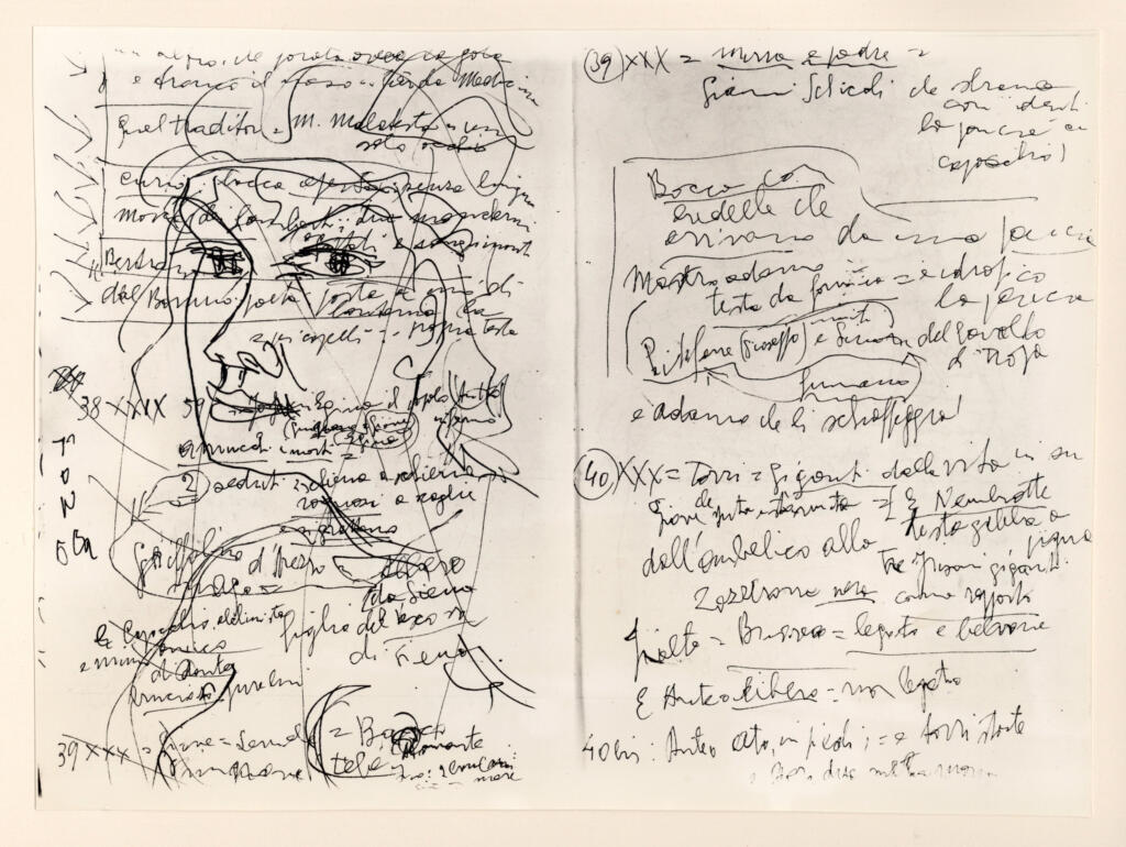 Università di Pisa. Dipartimento di Storia delle Arti , Zancanaro, Antonio - sec. XX - Volto femminile - foglio 8 verso e foglio 9 recto , fronte