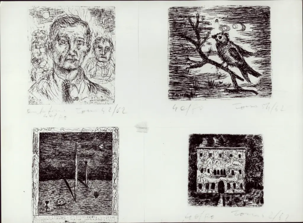 Anonimo , Zancanaro, Antonio - sec. XX - Quattro immagini di vari soggetti