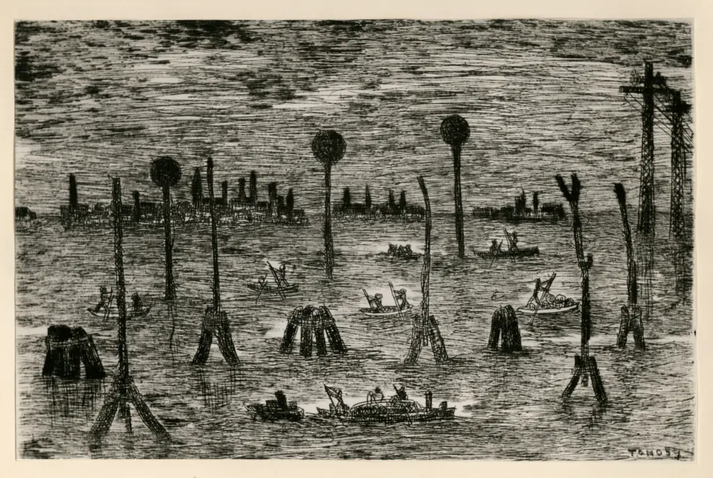 Anonimo , Zancanaro, Antonio - sec. XX - Barche sul mare , fronte