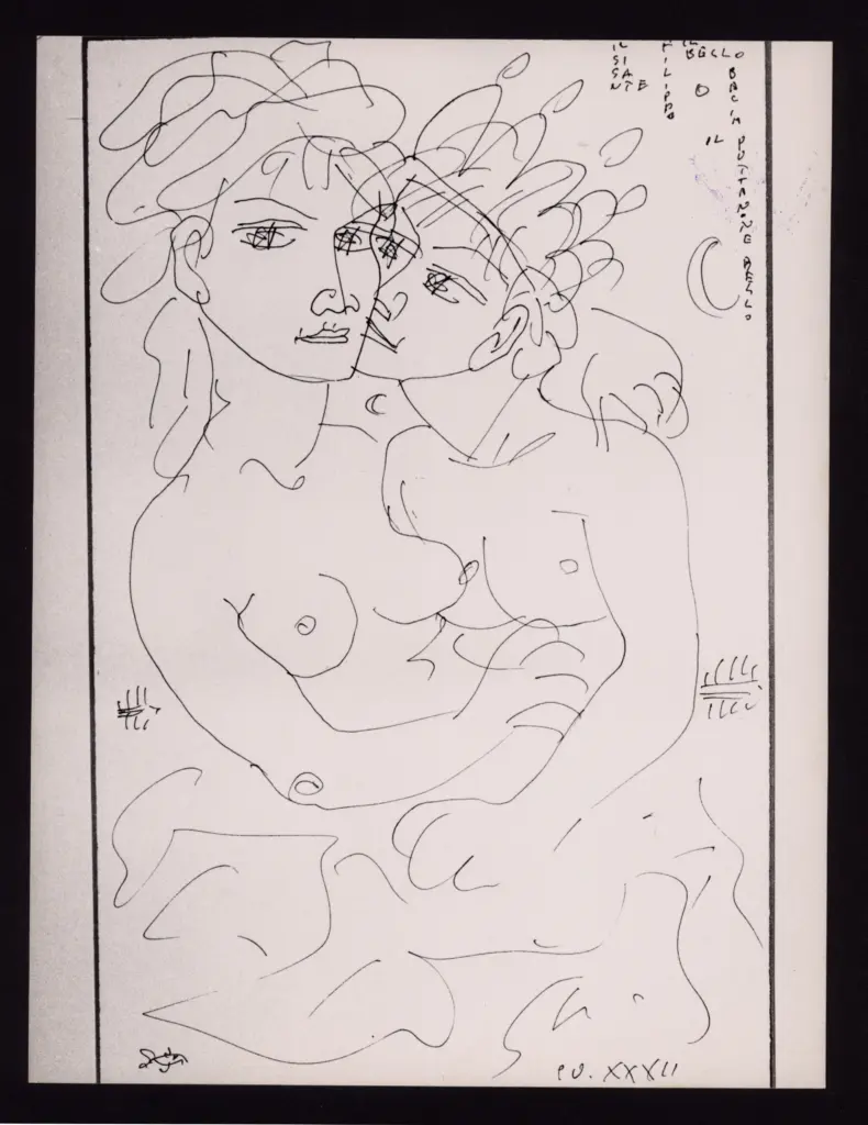 Anonimo , Zancanaro, Antonio - sec. XX - Filippo il Bello bacia il puttanone bello , fronte