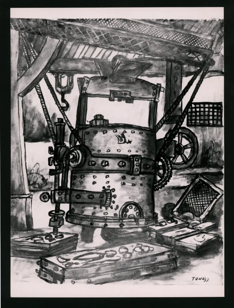 Anonimo , Zancanaro, Antonio - sec. XX - Macchina con ingranaggi