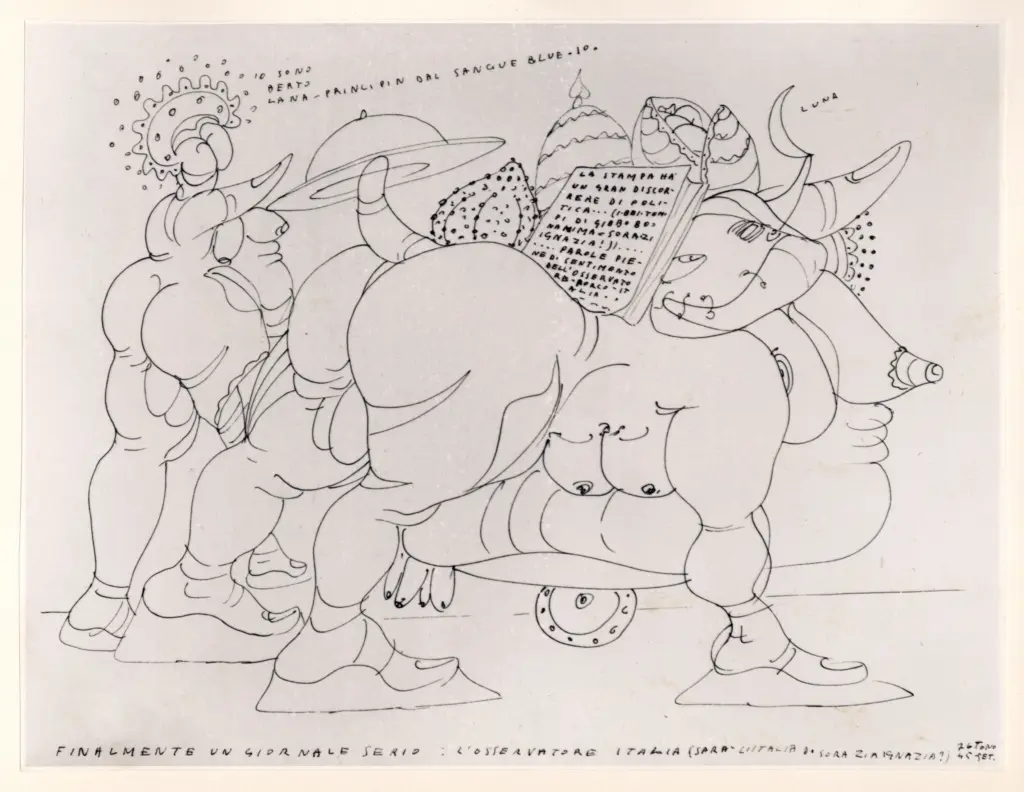 Anonimo , Zancanaro, Antonio - sec. XX - Finalmente un giornale serio: L'Osservatore Italia , fronte