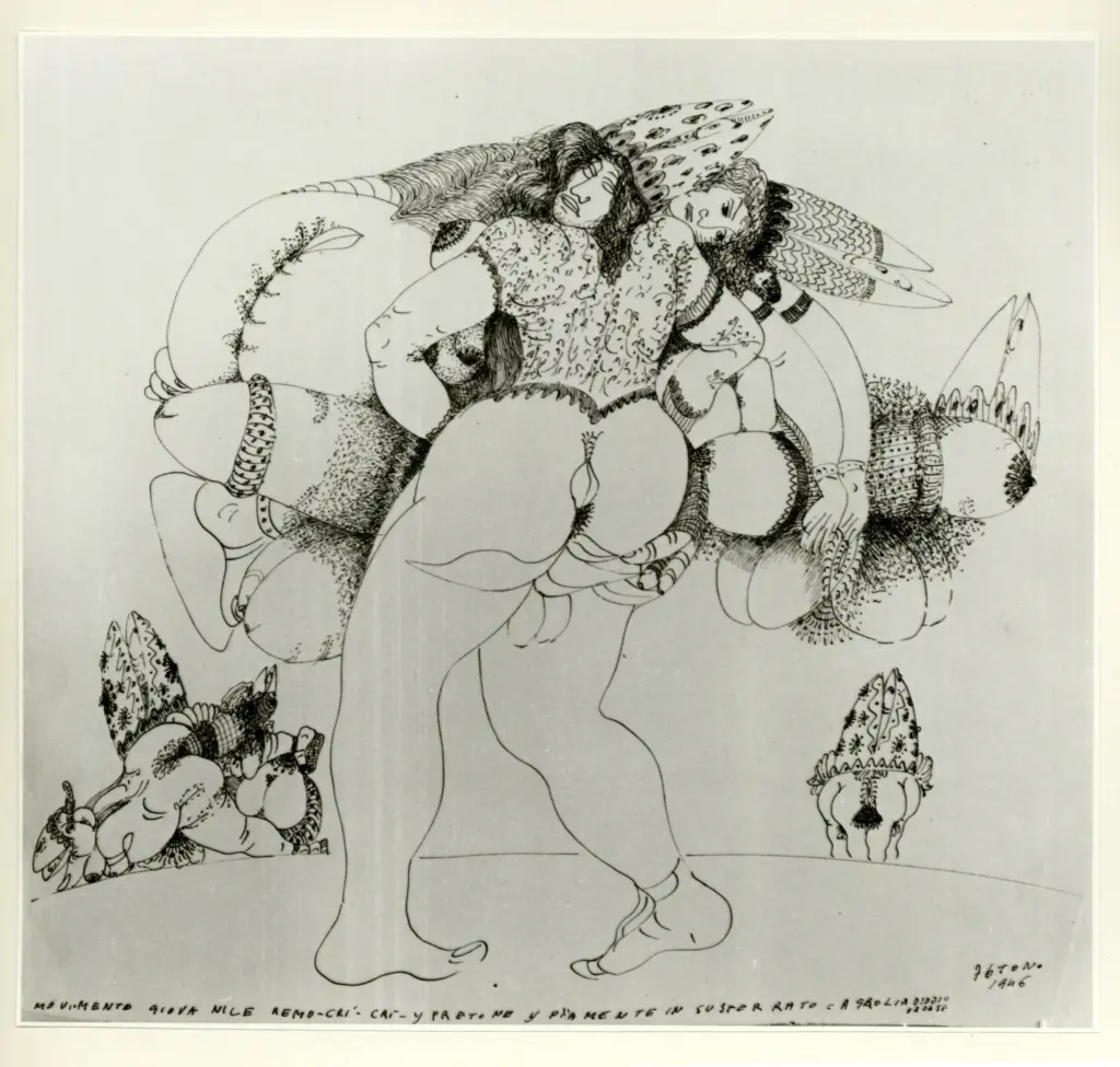 Anonimo , Zancanaro, Antonio - sec. XX - Movimento giovanile Remo-Cr&igrave;-Cr&igrave;- y pretone y piamente insusterrato , fronte