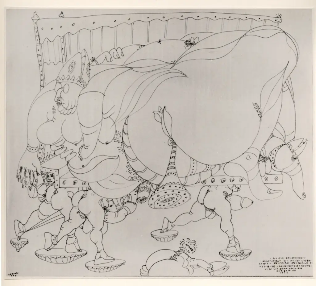 Anonimo , Zancanaro, Antonio - sec. XX - Pio Pio baldaccinato [...] , fronte