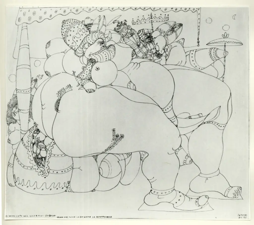 Anonimo , Zancanaro, Antonio - sec. XX - Il nuovo capo del governo s'inseda , fronte