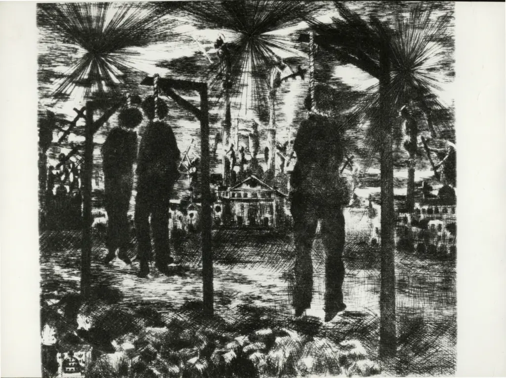 Anonimo , Zancanaro, Antonio - sec. XX - Tre partigiani