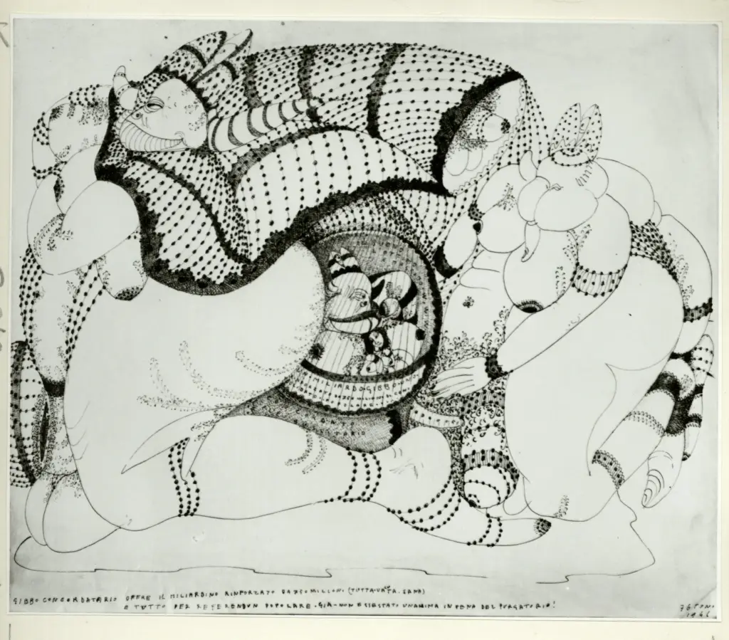 Anonimo , Zancanaro, Antonio - sec. XX - Gibbo concordatario offre il miliardino rinforzato [...] , fronte