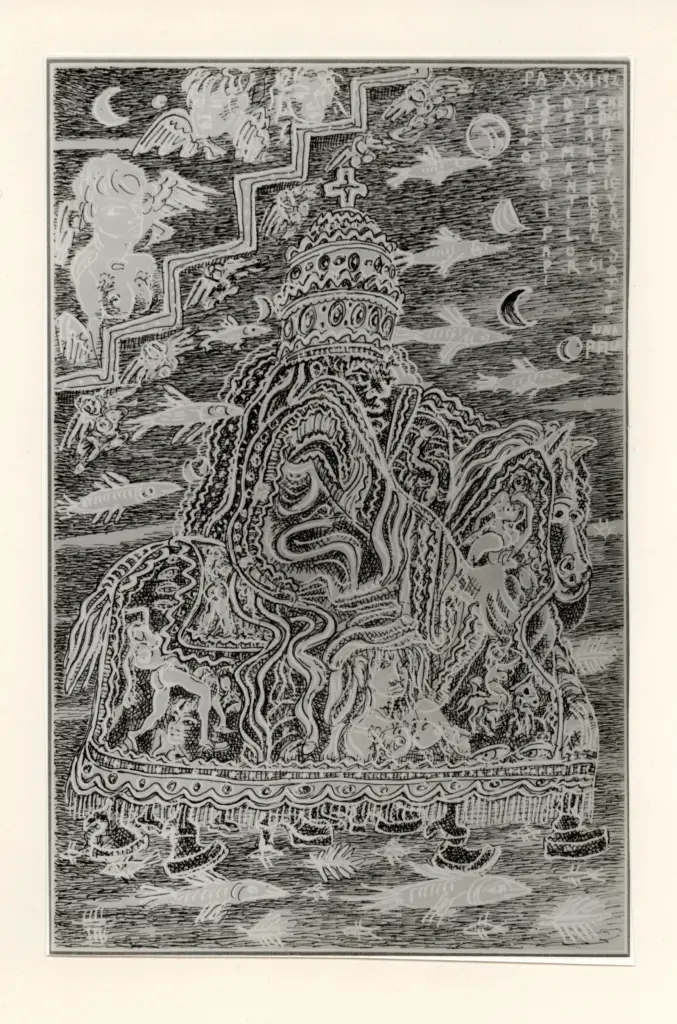 Anonimo , Zancanaro, Antonio - sec. XX - PA XXI-132. Sotto coprono i papi dei manti lor i palafreni , fronte