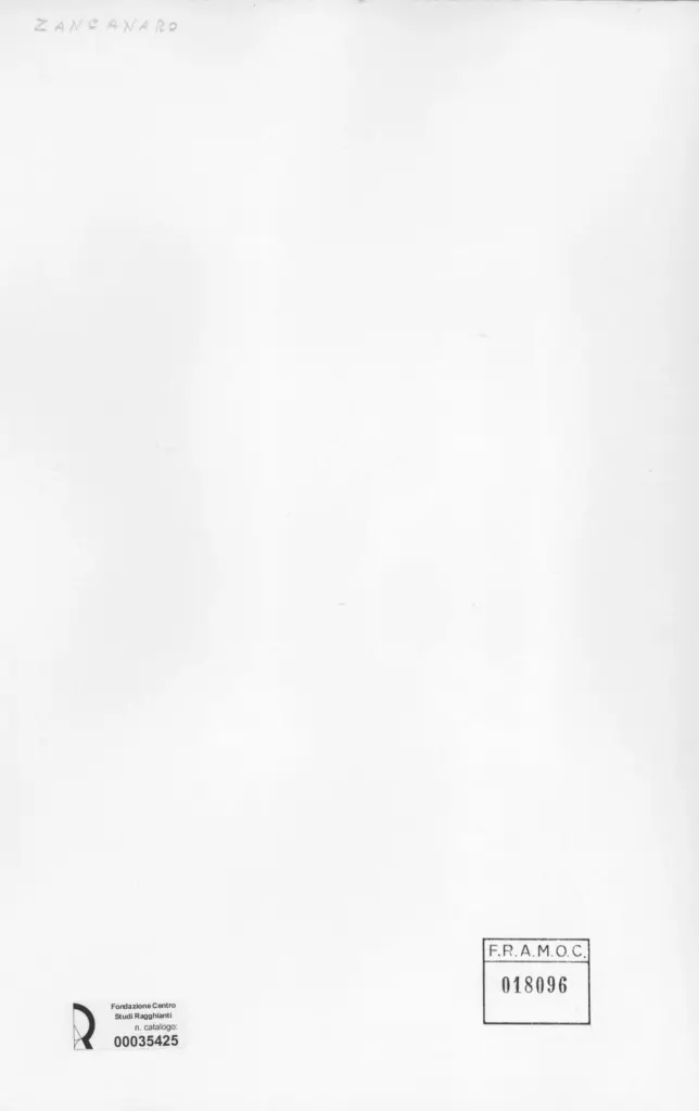 Anonimo , Zancanaro, Antonio - sec. XX - PA IX-53. Da l'empio suo pastor Agostino novello vescovo di Feltre , retro