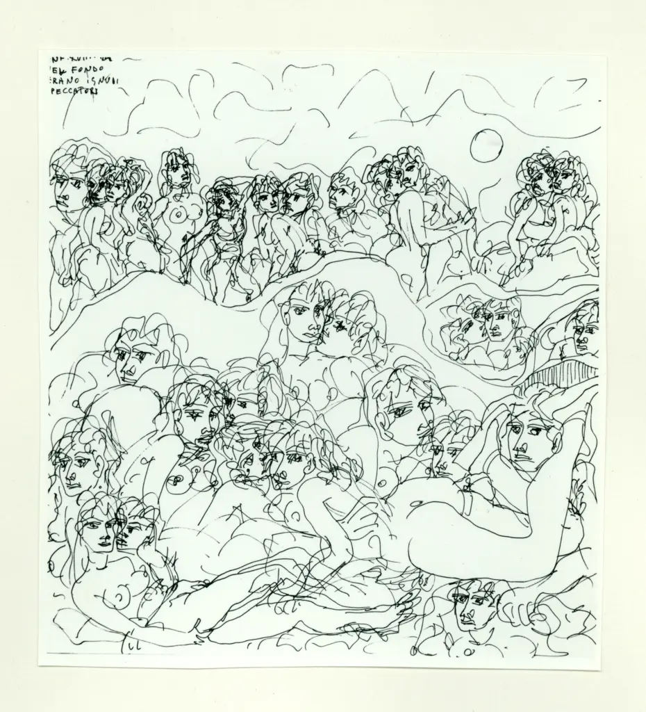 Anonimo , Zancanaro, Antonio - sec. XX - INF XVIII-25. Nel fondo erano ignudi i peccatori