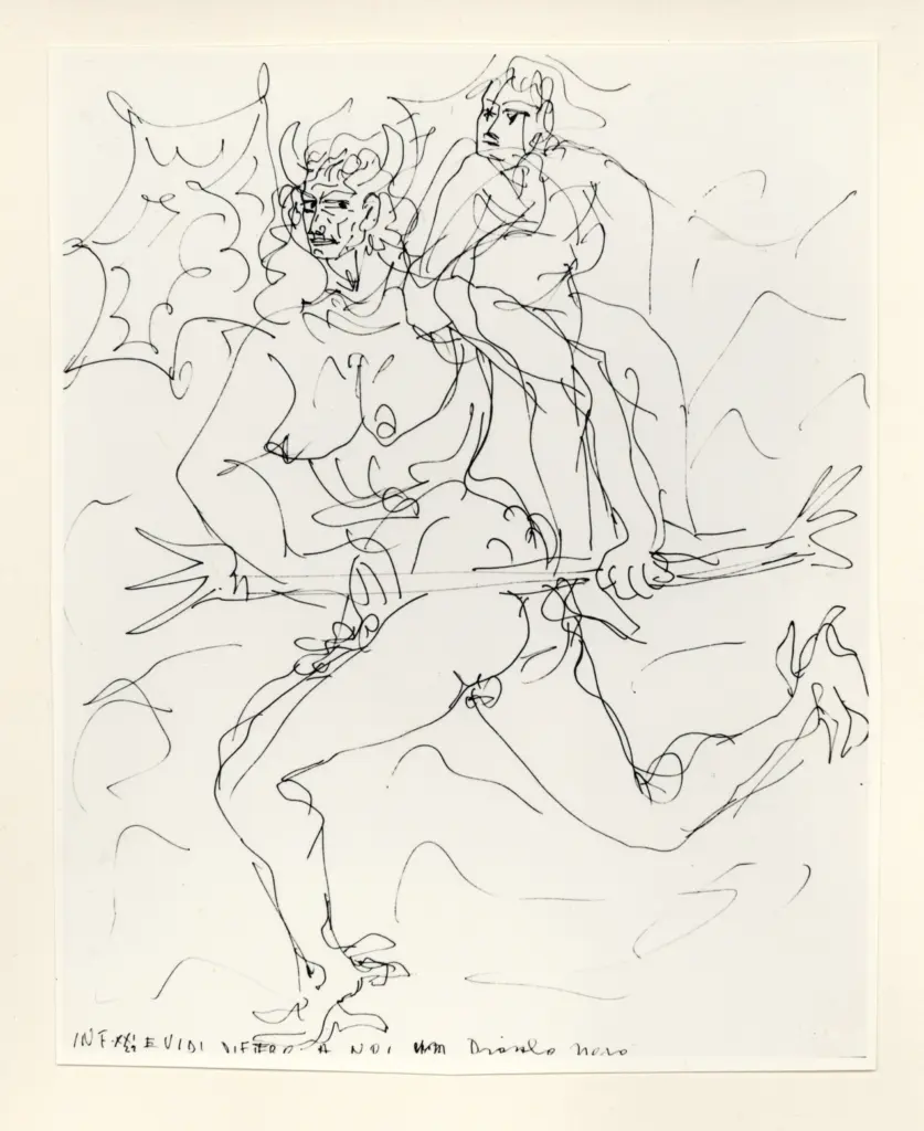 Anonimo , Zancanaro, Antonio - sec. XX - INF XXI-22. E vidi dietro a noi un diavol nero , fronte