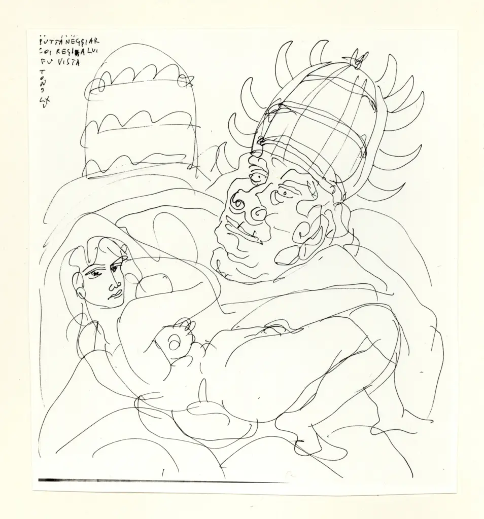 Anonimo , Zancanaro, Antonio - sec. XX - Puttaneggiar coi regi a lui fu vista , fronte