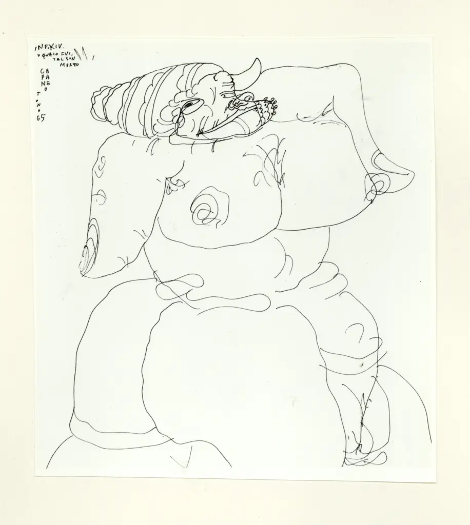 Anonimo , Zancanaro, Antonio - sec. XX - INF XIV. Qua io fui tal son morto. Capaneo , fronte