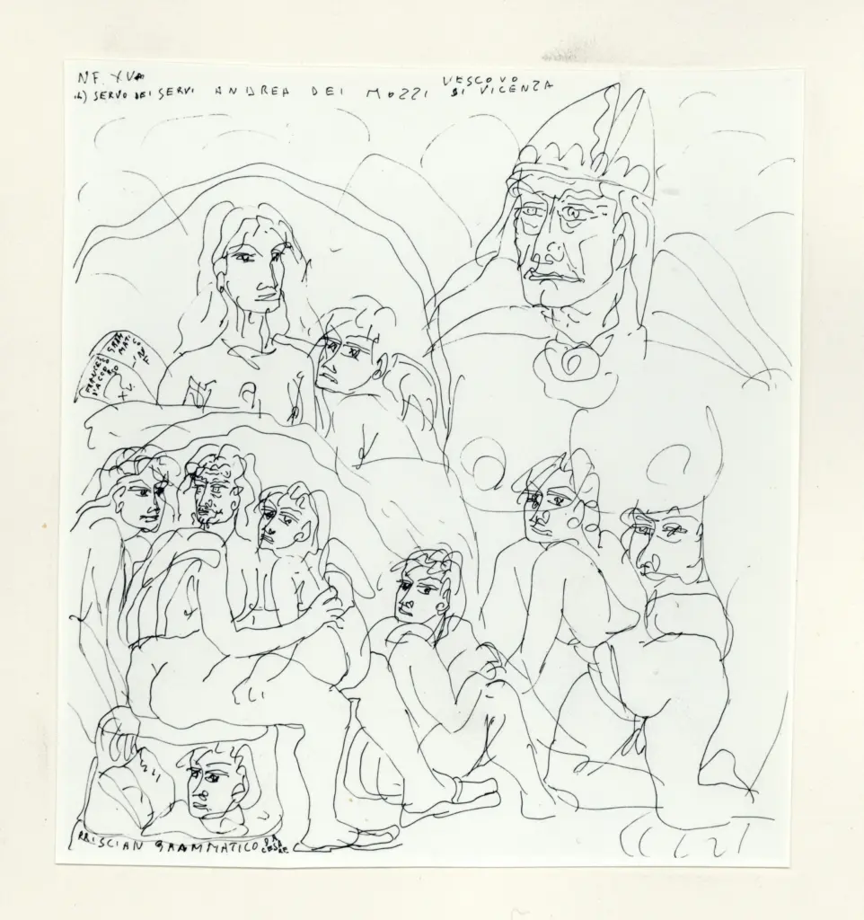 Anonimo , Zancanaro, Antonio - sec. XX - INF XV. Il servo dei servi Andrea de' Mozzi Vescovo di Vicenza , fronte