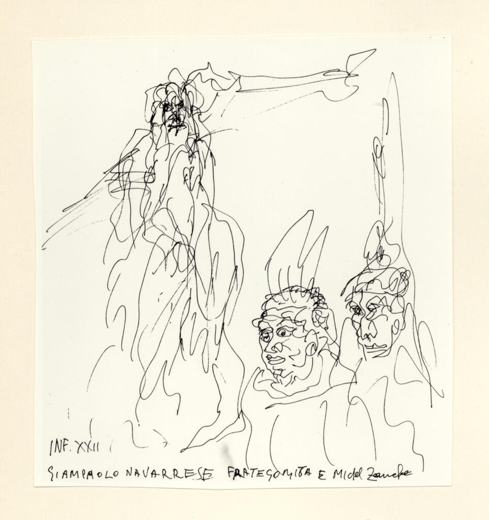 Anonimo , Zancanaro, Antonio - sec. XX - INF XXII. Giampaolo Navarrese frate Gomita e Michel Zanche