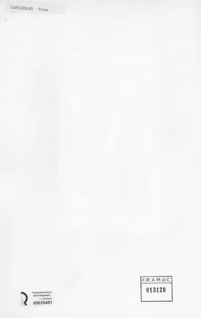 Anonimo , Zancanaro, Antonio - sec. XX - Circeo di sera nel suo giardino , retro