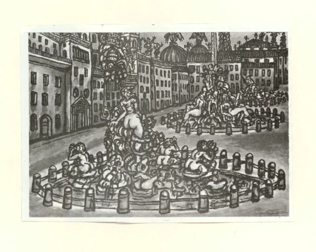 Anonimo , Zancanaro, Antonio - sec. XX - Piazza Navona , fronte