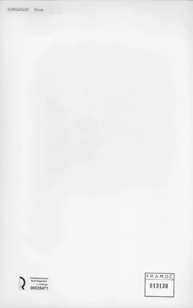 Anonimo , Zancanaro, Antonio - sec. XX - Busto di donna , retro