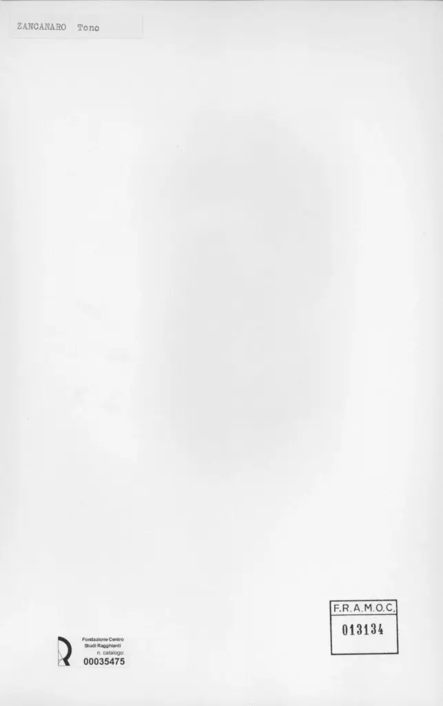 Anonimo , Zancanaro, Antonio - sec. XX - Scultura in preparazione , retro