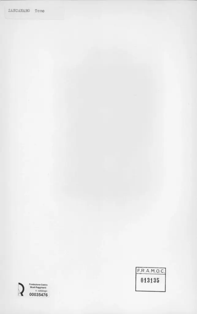 Anonimo , Zancanaro, Antonio - sec. XX - Punta Nord , retro