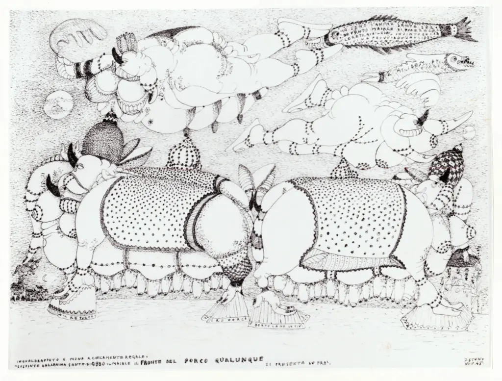Anonimo , Zancanaro, Antonio - sec. XX - Ingualdrappato e mona [...] , fronte