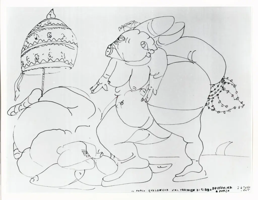 Anonimo , Zancanaro, Antonio - sec. XX - Il porco qualunque nel trapasso [...] , fronte