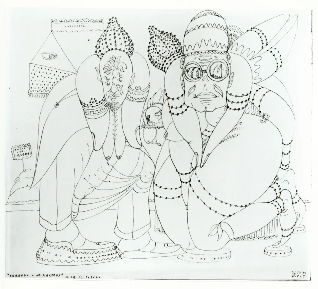 Anonimo , Zancanaro, Antonio - sec. XX - "Orlando o De Gasperi?" dice il popolo , fronte