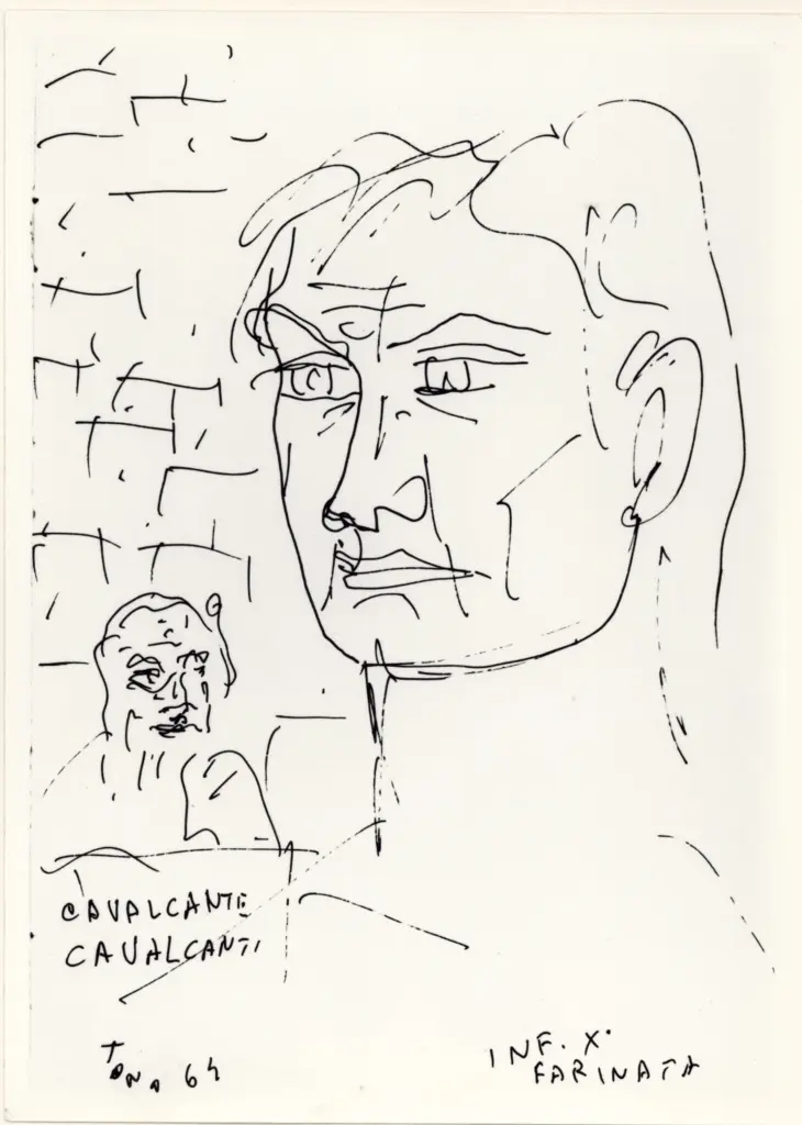 Anonimo , Zancanaro, Antonio - sec. XX - Cavalcante Cavalcanti e Farinata nell'Inferno di Dante , fronte