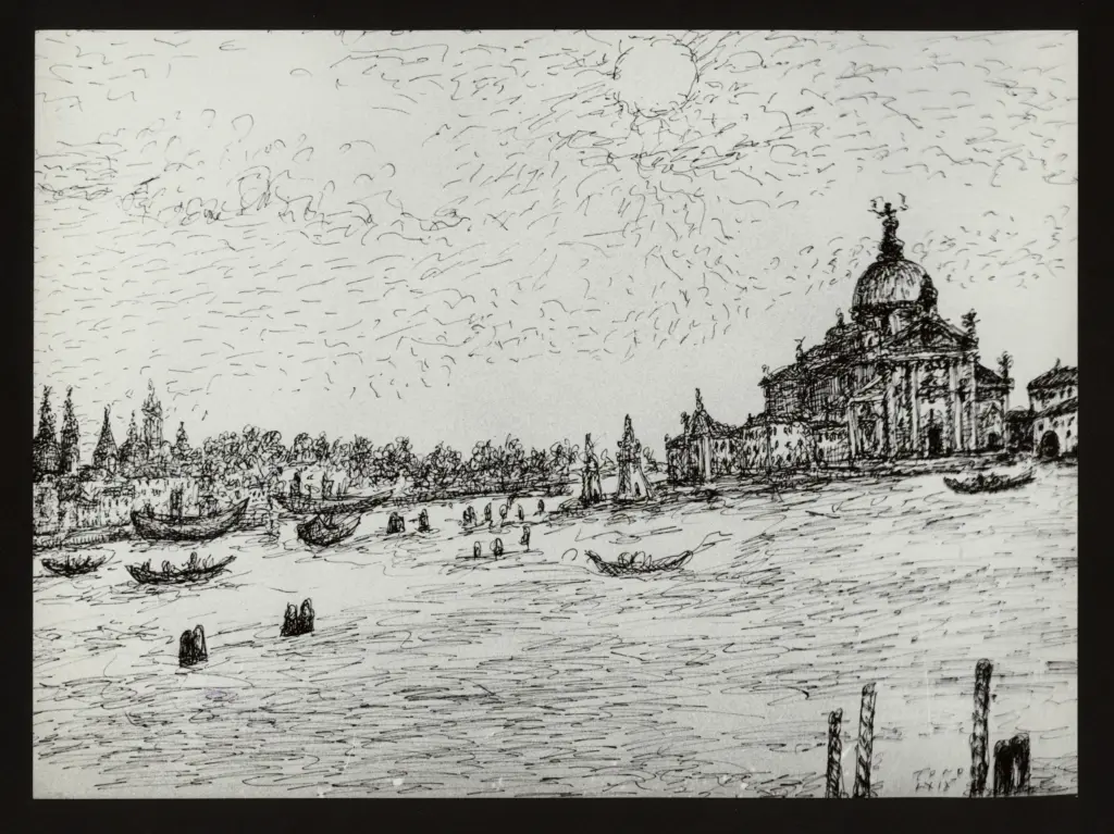 Anonimo , Zancanaro, Antonio - sec. XX - Paesaggio lagunare (Venezia?) , fronte