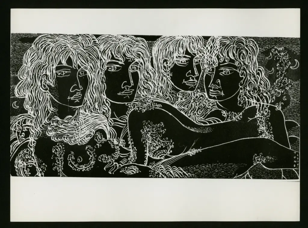 Anonimo , Zancanaro, Antonio - sec. XX - Quattro volti in primo piano , fronte