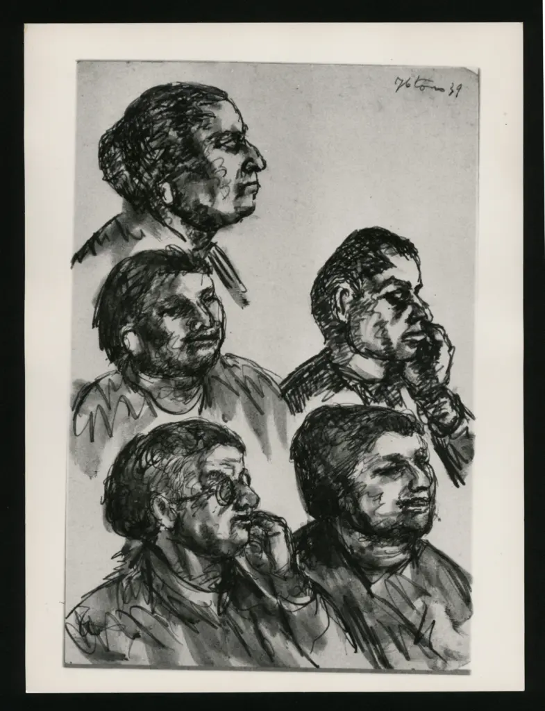 Anonimo , Zancanaro, Antonio - sec. XX - Cinque ritratti , fronte