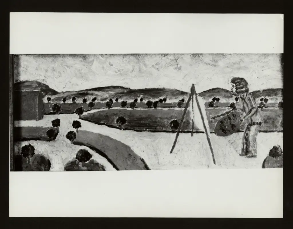 Anonimo , Zancanaro, Antonio - sec. XX - Bambina con tavolozza di colori in mano , fronte